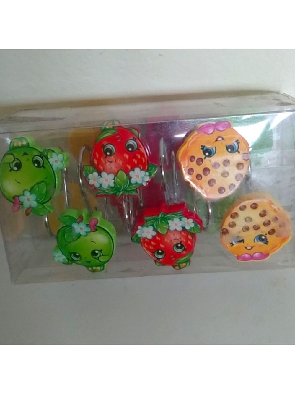 D- New 12 Shopkins Shower Curtain Hooks